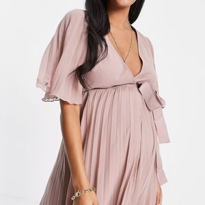 ASOS blush pink maternity wrap dress. Size 10
